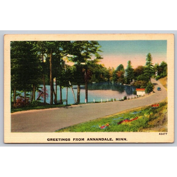 Vintage Postcard greetings from Annandale Minnesota c1948 Postmarked St. Cloud - Picture 1 of 2